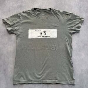Armani Exchange T-Shirt Mens Small Olive Green Graphic Logo Tee